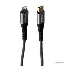 Kabel 60W 3A 1,2m USB Typ C na Apple Lightning MyScreen Protector Kevlar szary